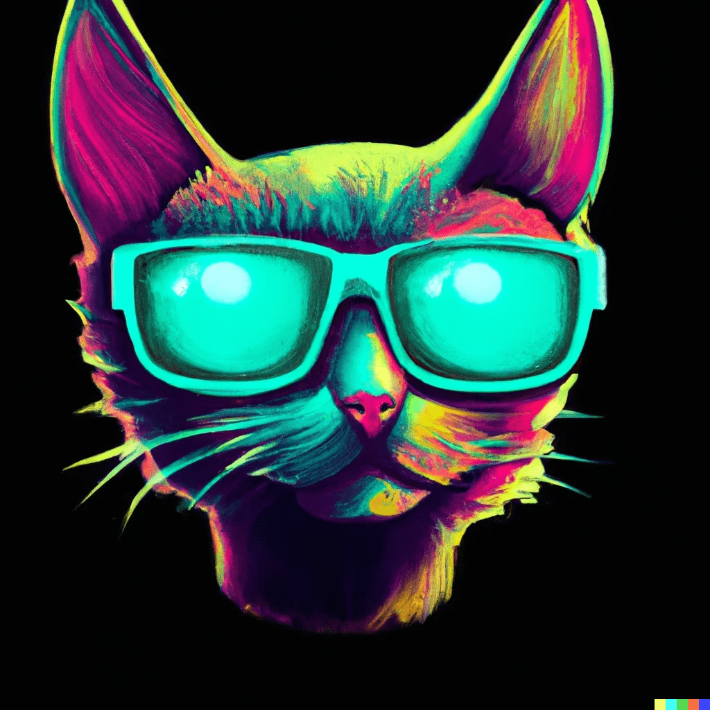 cat with glasses digital art